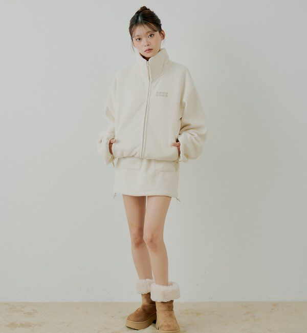  「【セットアップ対応】フリース台形ミニスカート」|スカート|