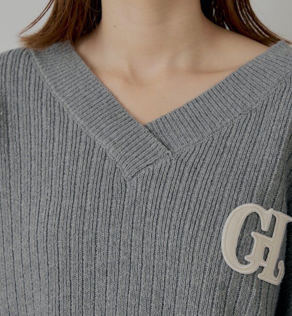  「【セットアップ対応】Vネックルーズニット」|ニット・セーター|