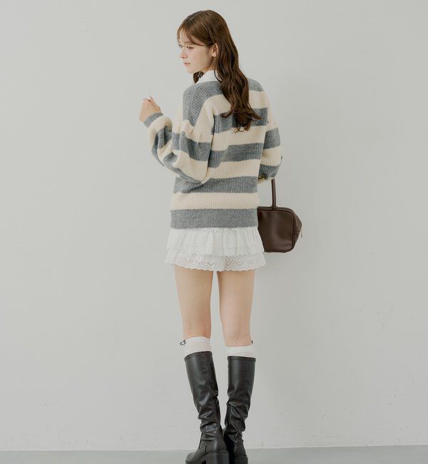  「ルーズボーダーラガーニット」|ニット・セーター|