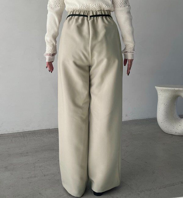  「【低身長サイズあり】カーブタックベルト付パンツ」|チノ|