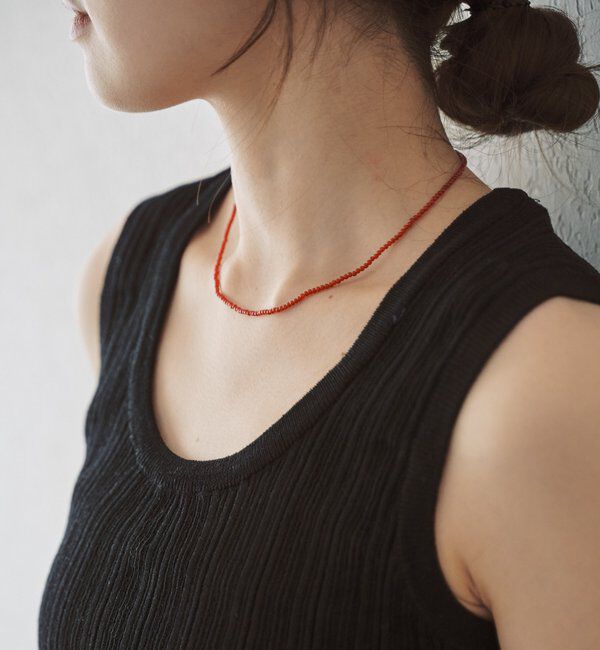  「ガラスビーズネックレス2mm」|ネックレス|