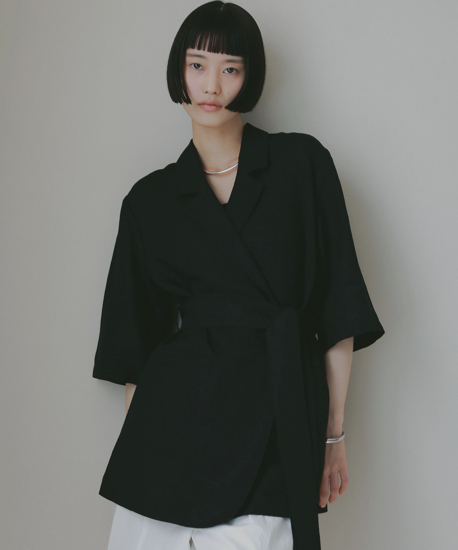 A part by 「レーヨンリネンシングルジャケット」|その他|ブラック