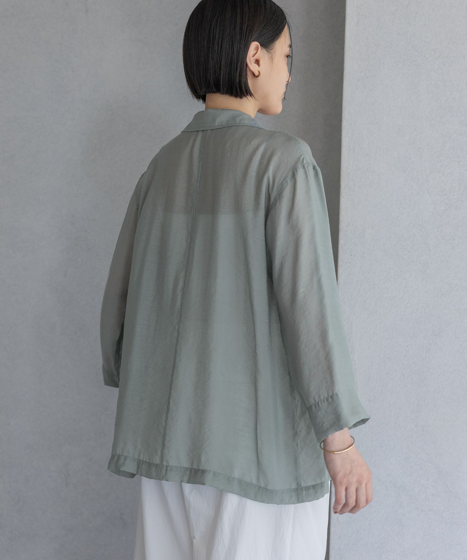 A part by 「レーヨンナイロンシアーシャツジャケット」|テーラードジャケット|