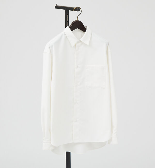 ABAHOUSE「イミテーションウール リラックスシャツ / レギュラーカラーシャツ」|シャツ・ブラウス|ホワイト
