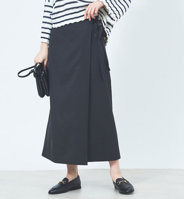 Rouge vif「ラップセミフレアスカート」|スカート|ブラック