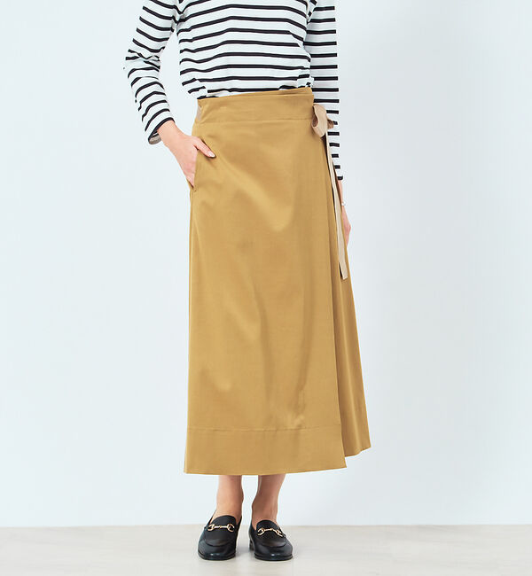 Rouge vif「ラップセミフレアスカート」|スカート|ベージュ