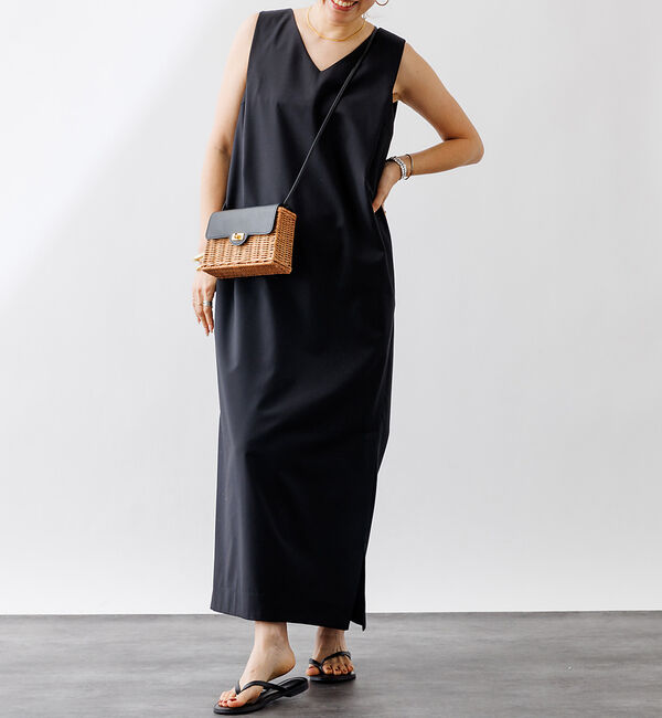 Rouge vif「バックドレープワンピース」|ワンピース|ブラック