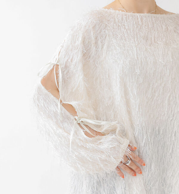 Rouge vif「フェザージャガードスリーブリボンブラウス」|シャツ・ブラウス|