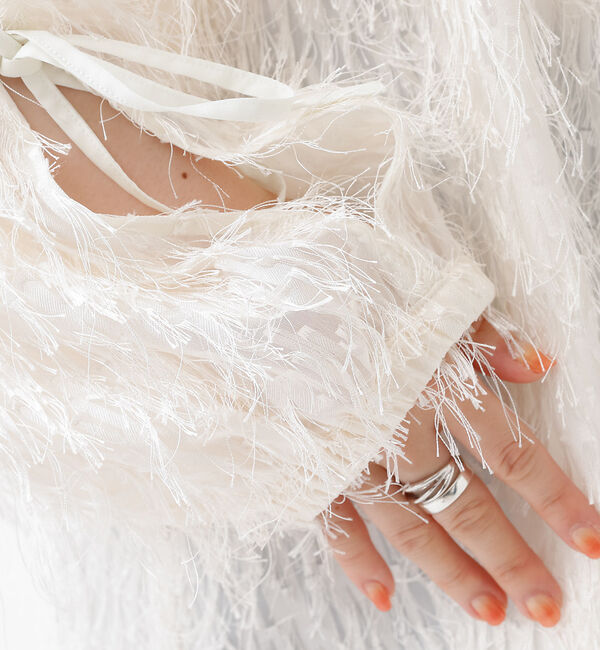 Rouge vif「フェザージャガードスリーブリボンブラウス」|シャツ・ブラウス|