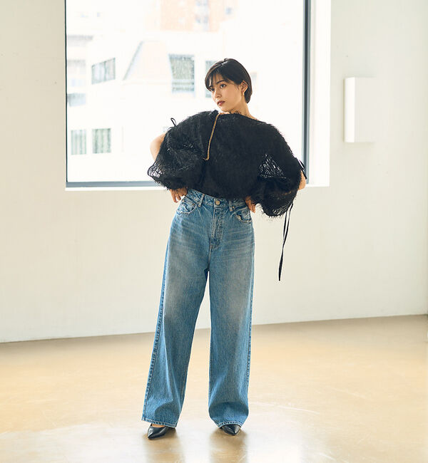 Rouge vif「フェザージャガードスリーブリボンブラウス」|シャツ・ブラウス|