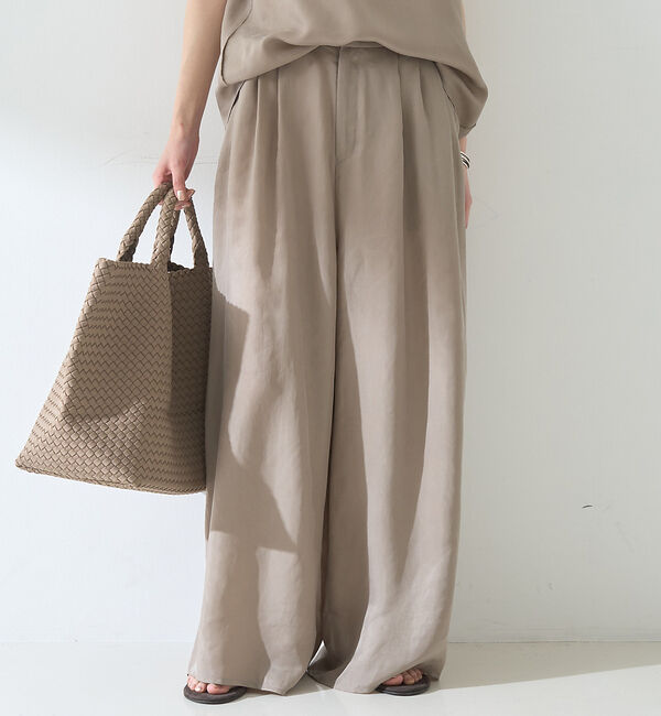 Rouge vif「【セットアップ対応】【新色登場】キュプラフィブリル ワイドパンツ」|その他|グレージュ