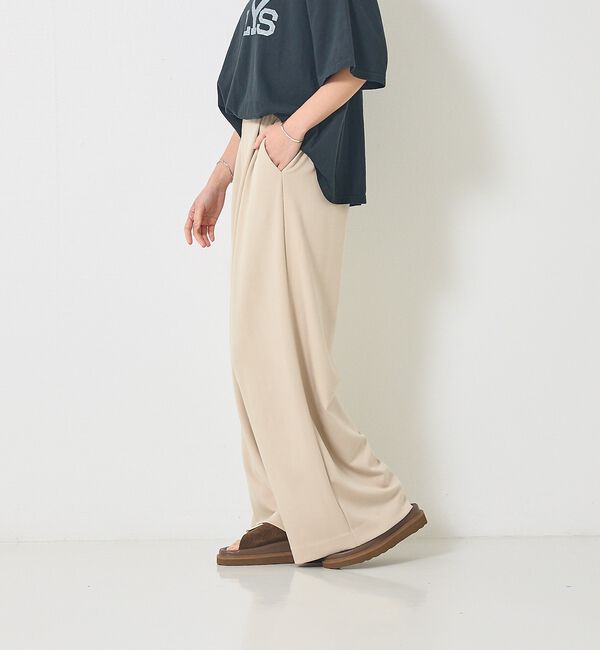 Rouge vif「【人気追加】ストレッチダンボールタックワイドパンツ」|その他|