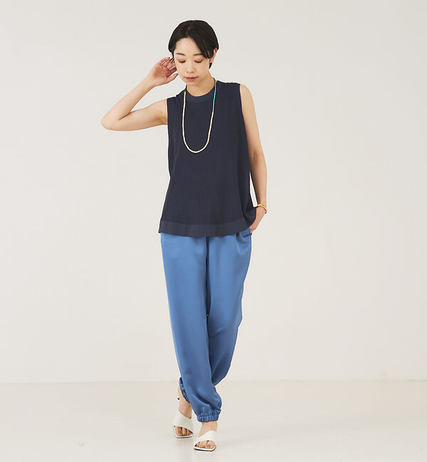 qualite「《セットアップ対応》レーヨンストレッチリブニット」|ニット・セーター|