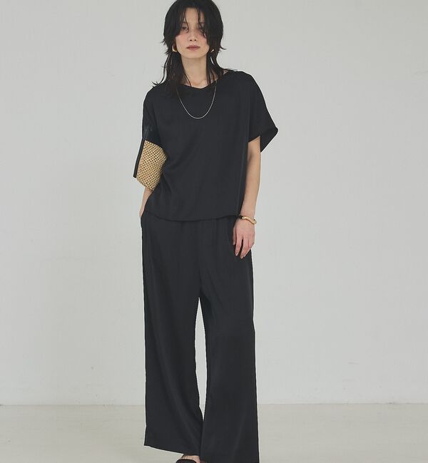 qualite「【接触冷感＆吸水速乾】クールサテンブラウス/セットアップ対応」|シャツ・ブラウス|