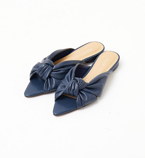 AU BANNISTER「ポインテッドツイストフラットミュール」|サンダル|