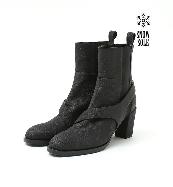 AU BANNISTER「【スノーソール】変形サイドゴアヒールブーツ」|ショートブーツ|ブラック系その他1