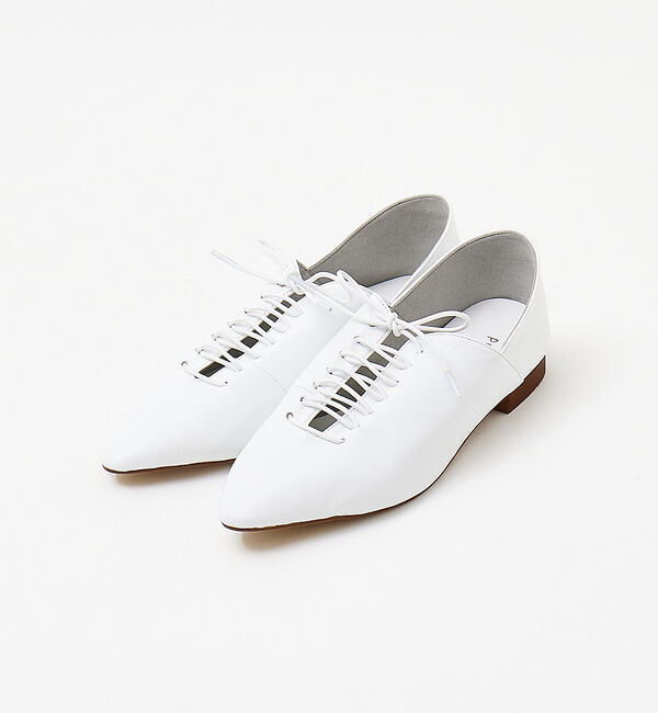 AU BANNISTER「ポインテッドトゥレースアップバブーシュ」|その他|ホワイト