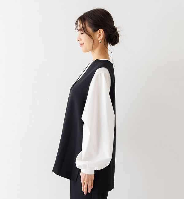 abahouse mavie「【セットアップ対応】ダブルクロスオーバーベスト」|ベスト・ジレ|