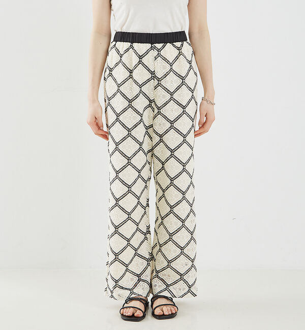 abahouse mavie「レースイージーストレートパンツ」|その他|