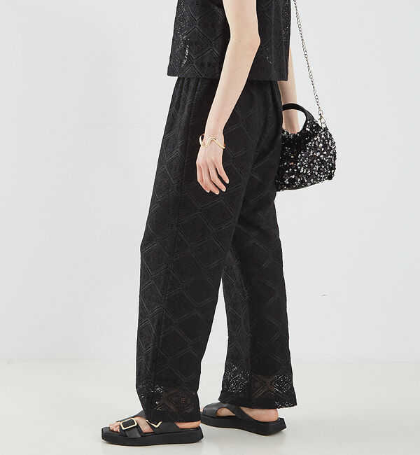 abahouse mavie「レースイージーストレートパンツ」|その他|