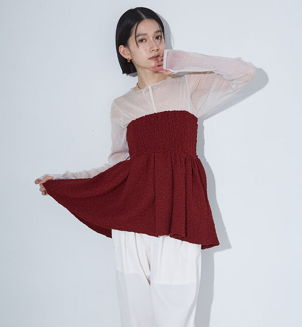 NOMINE「ふくれ ジャガード ビスチェ キャミソール」|キャミソール|