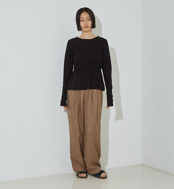 NOMINE「【セットアップ着用可】シャーク タックワイドパンツ」|スラックス|