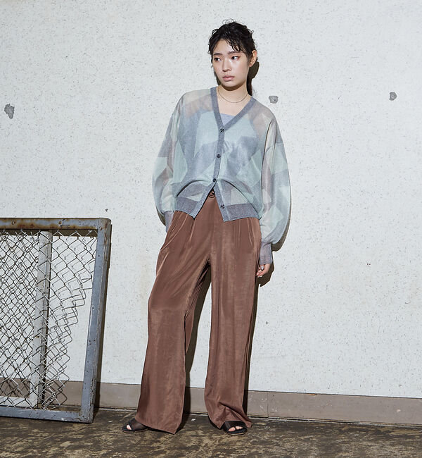 NOMINE「ジャガード シアー ニットカーディガン」|カーディガン|