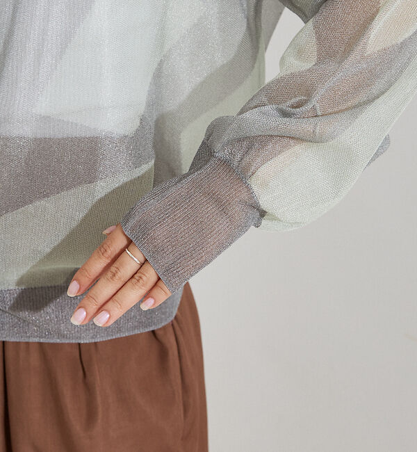 NOMINE「ジャガード シアー ニットカーディガン」|カーディガン|