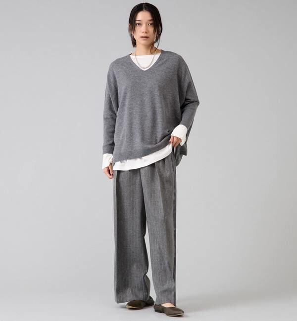 Liesse「【定番】カシミア混Vネックビッグニット」|ニット・セーター|