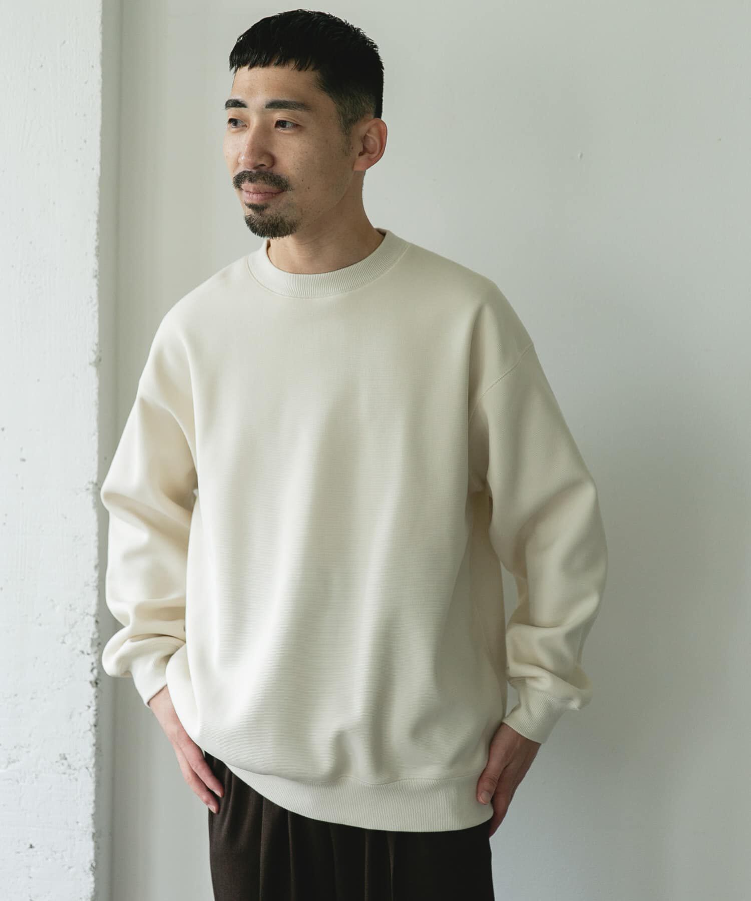 URBAN RESEARCH DOORS「ワッフルフリースクルーネックプルオーバー」|Tシャツ・カットソー|