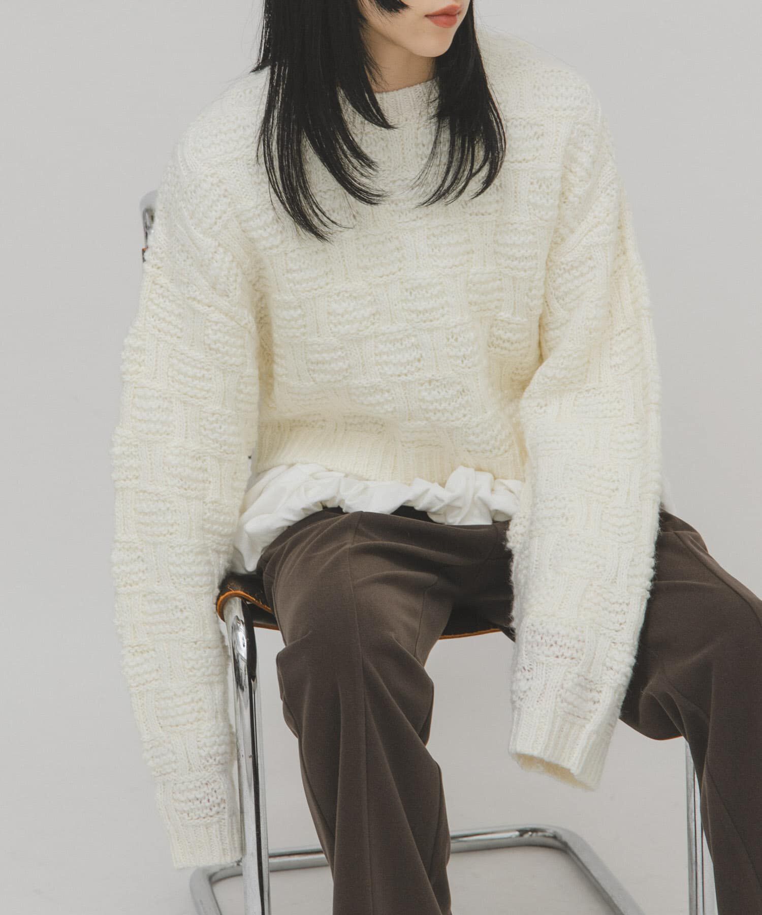  「グリッドパターンニット」|ニット・セーター|