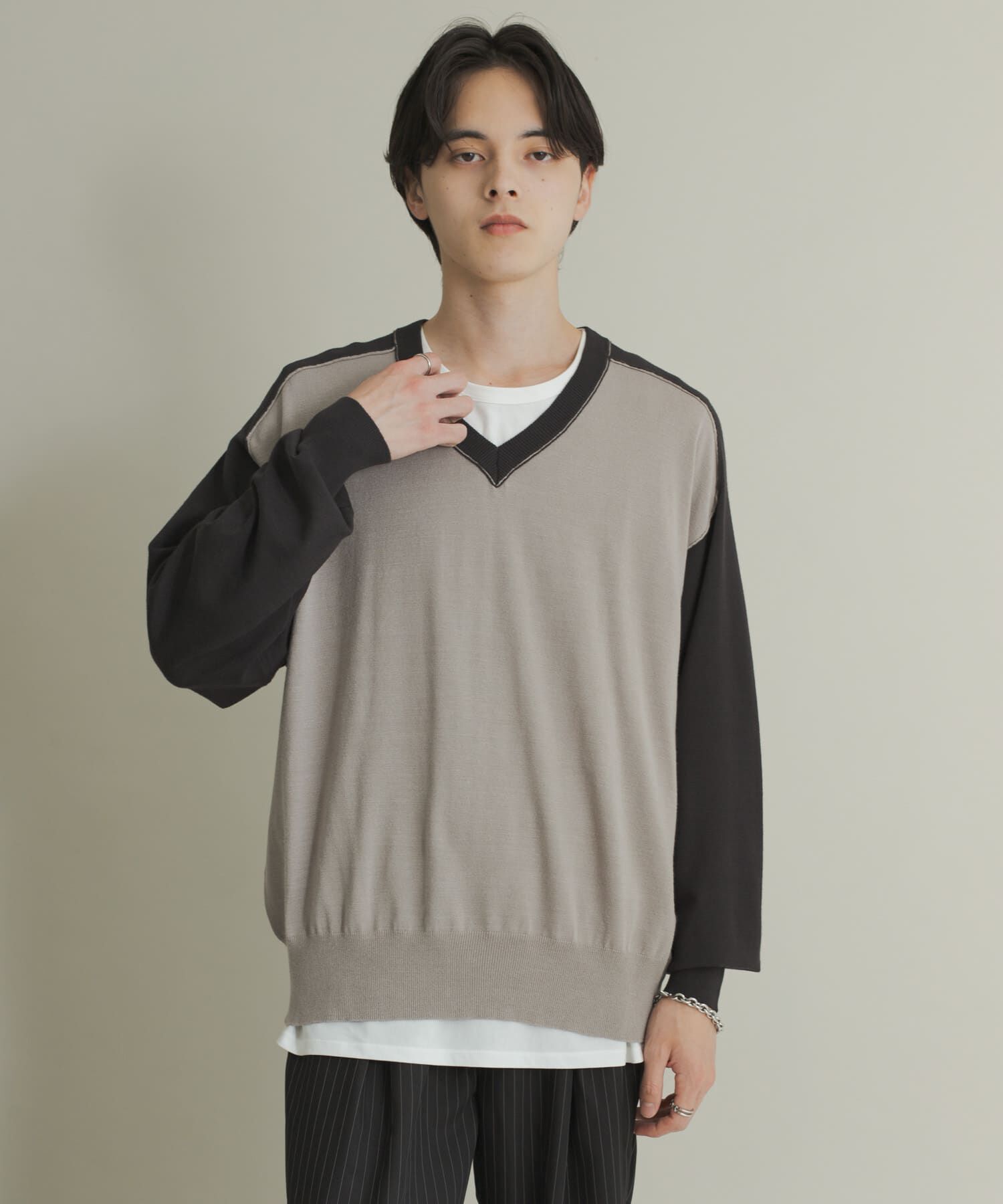 SENSE OF PLACE by URBAN RESEARCH「ハイショクVネックニット」|ニット・セーター|