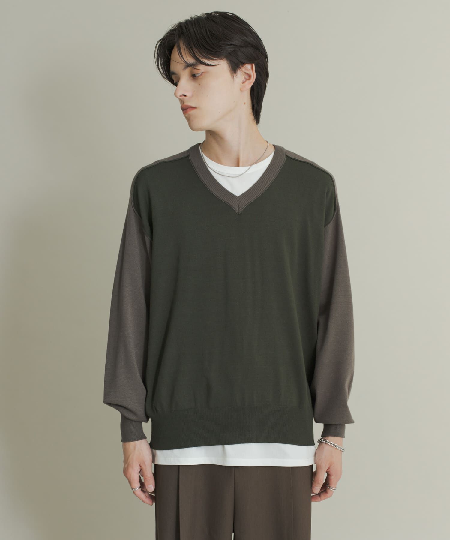 SENSE OF PLACE by URBAN RESEARCH「ハイショクVネックニット」|ニット・セーター|