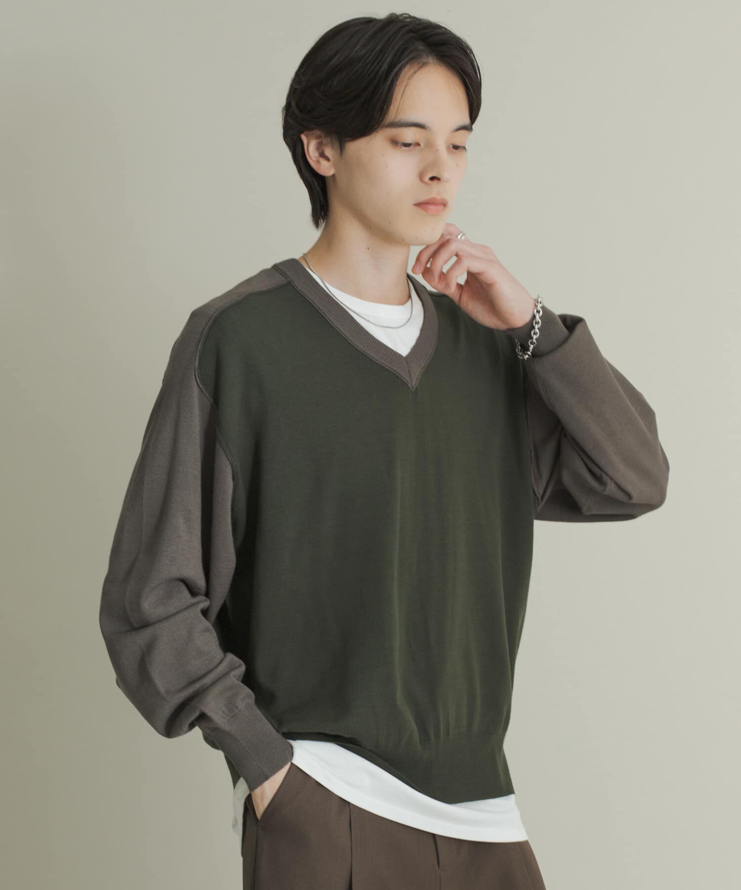 SENSE OF PLACE by URBAN RESEARCH「ハイショクVネックニット」|ニット・セーター|