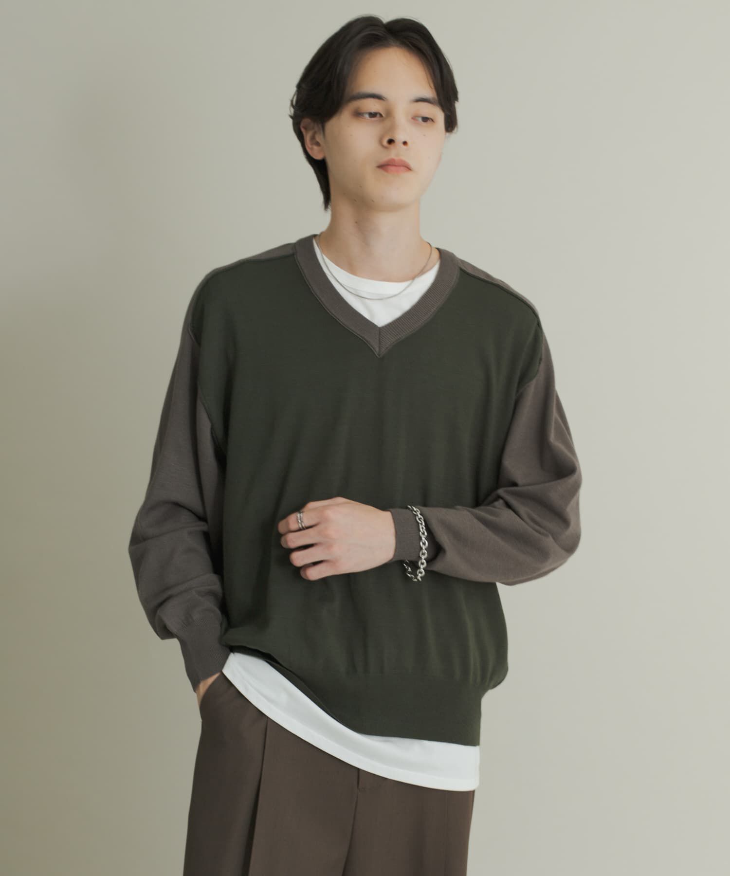 SENSE OF PLACE by URBAN RESEARCH「ハイショクVネックニット」|ニット・セーター|