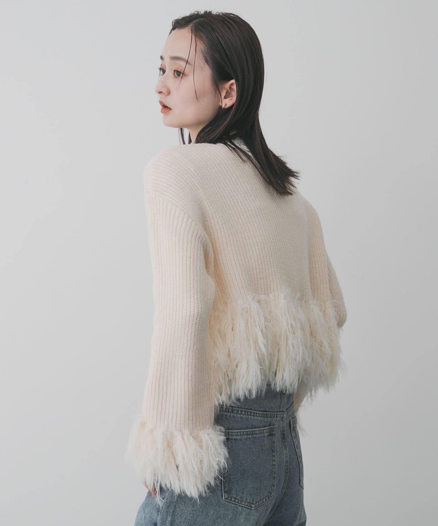 SENSE OF PLACE by URBAN RESEARCH「フェザーフリンジセーター」|ニット・セーター|