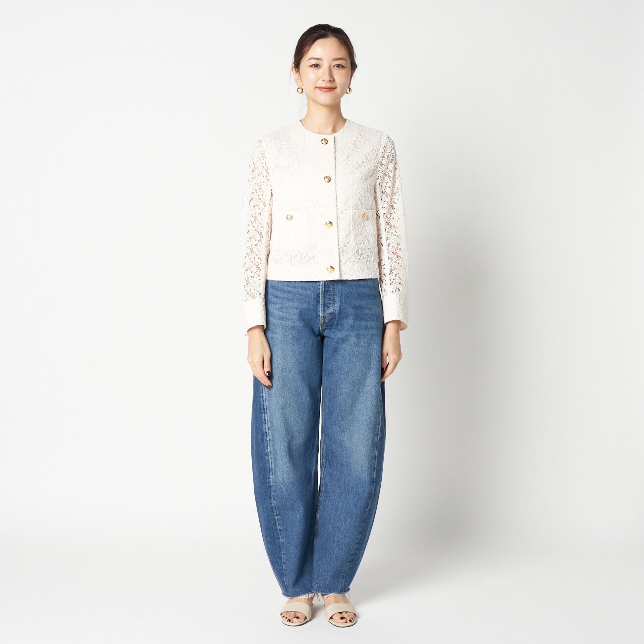 HELIOPOLE「HELIOPOLE EMBROIDERY LACE JACKET」|デニムジャケット|