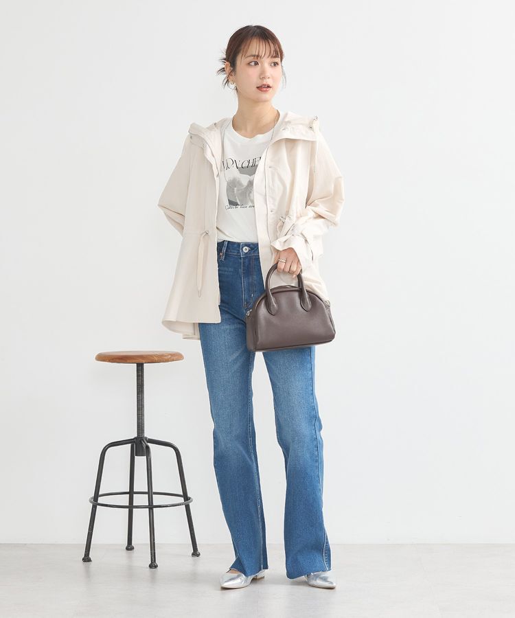 earth music&ecology「ドロストペプラムマウンテンパーカー」|ブルゾン・スタジャン|