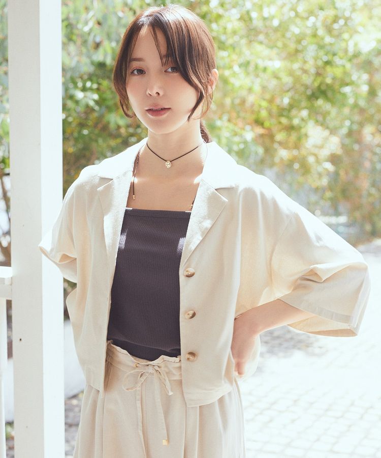 earth music&ecology「リラックスシャツジャケット / リネン混」|テーラードジャケット|