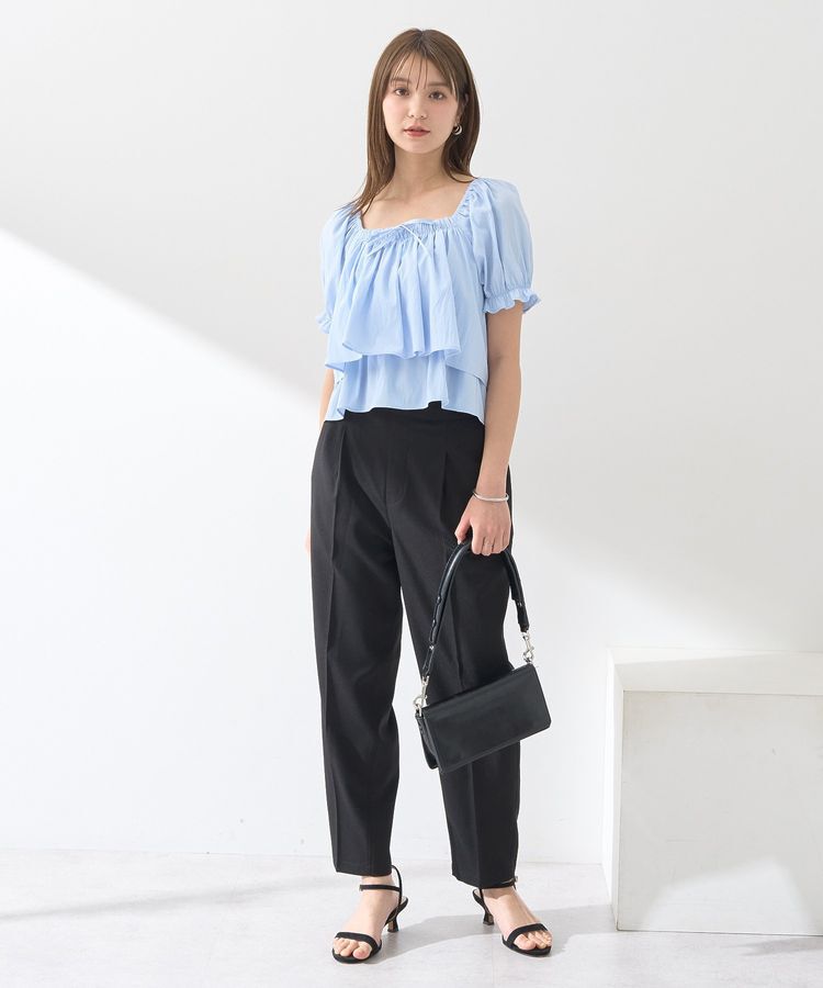 earth music&ecology「スクエアフロントリボンブラウス」|シャツ・ブラウス|