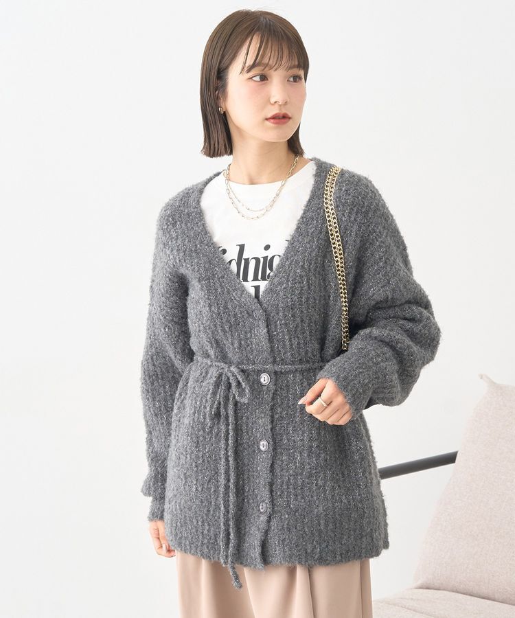 earth music&ecology「MIXカラーブークレカーディガン」|カーディガン|