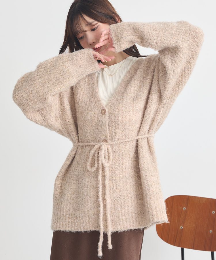 earth music&ecology「MIXカラーブークレカーディガン」|カーディガン|Beige