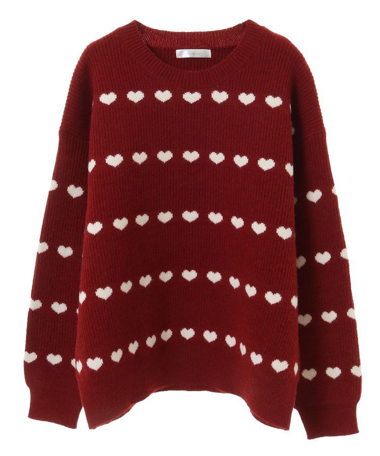 Green Parks「・swing by ハートクルーネックニット」|ニット・セーター|