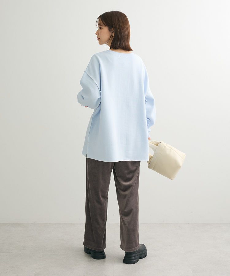 Green Parks「裏起毛配色ステッチロゴチュニック」|スウェット・ジャージ|