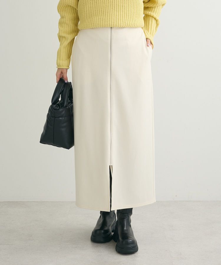 Green Parks「あったからくスレ フロントZIPスカート」|スカート|Ivory