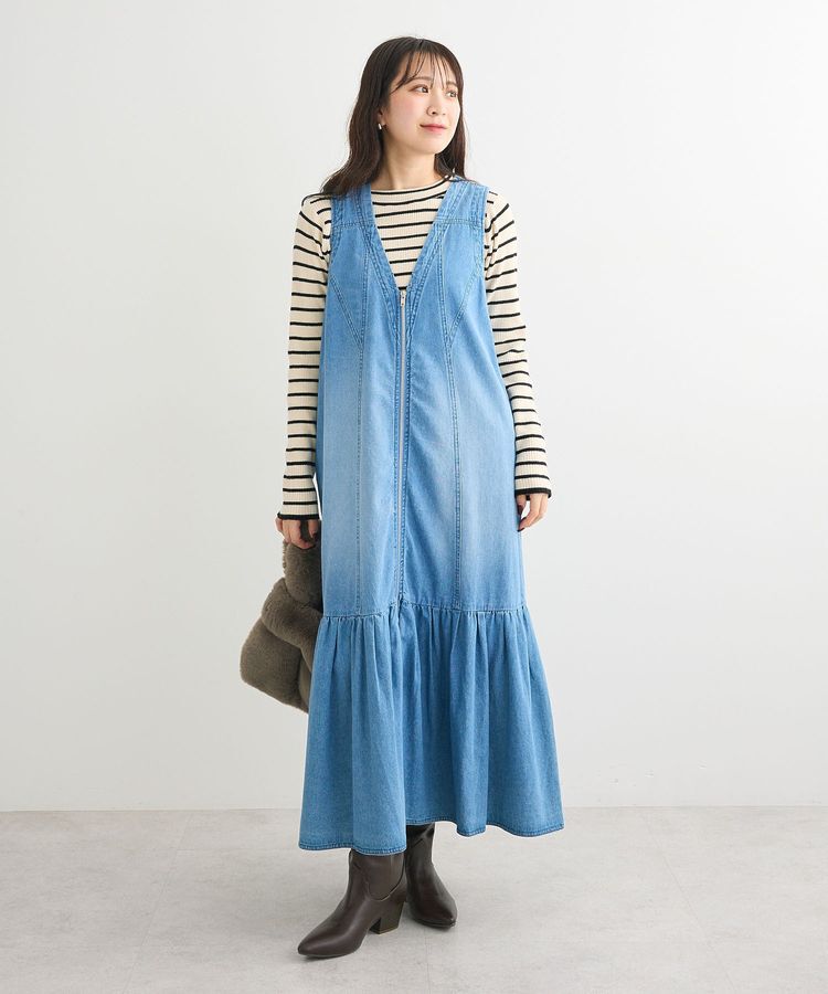 Green Parks「・SUGAR SPOON W-ZIPデニムロングワンピ」|ワンピース|