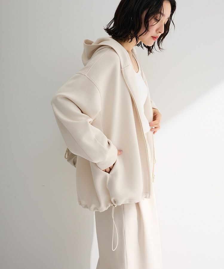 Green Parks「【OTONAパーカー】ダブルZIP裾ドロストパーカー」|スウェット・ジャージ|Light beige