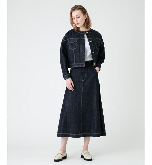 LOULOU WILLOUGHBY「【LOULOU WILLOUGHBY】サイドタックロングデニムスカート」|スカート|