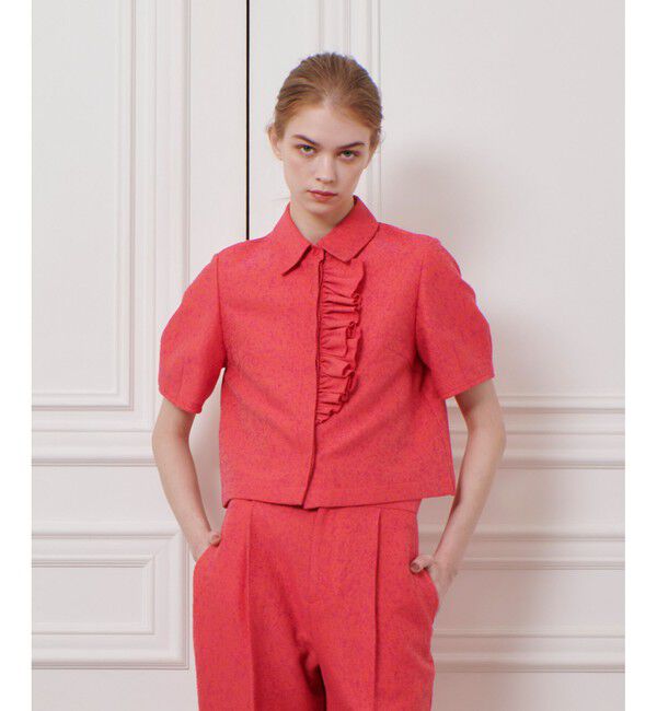 LOULOU WILLOUGHBY「【LOULOU WILLOUGHBY】グログランフリルブラウス」|シャツ・ブラウス|