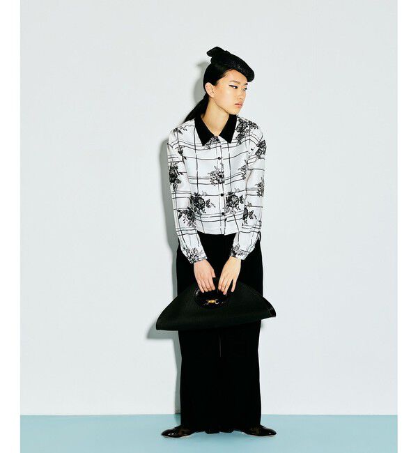 LOULOU WILLOUGHBY「【LOULOU WILLOUGHBY】SILK COフラワーチェックシャツブラウス」|シャツ・ブラウス|